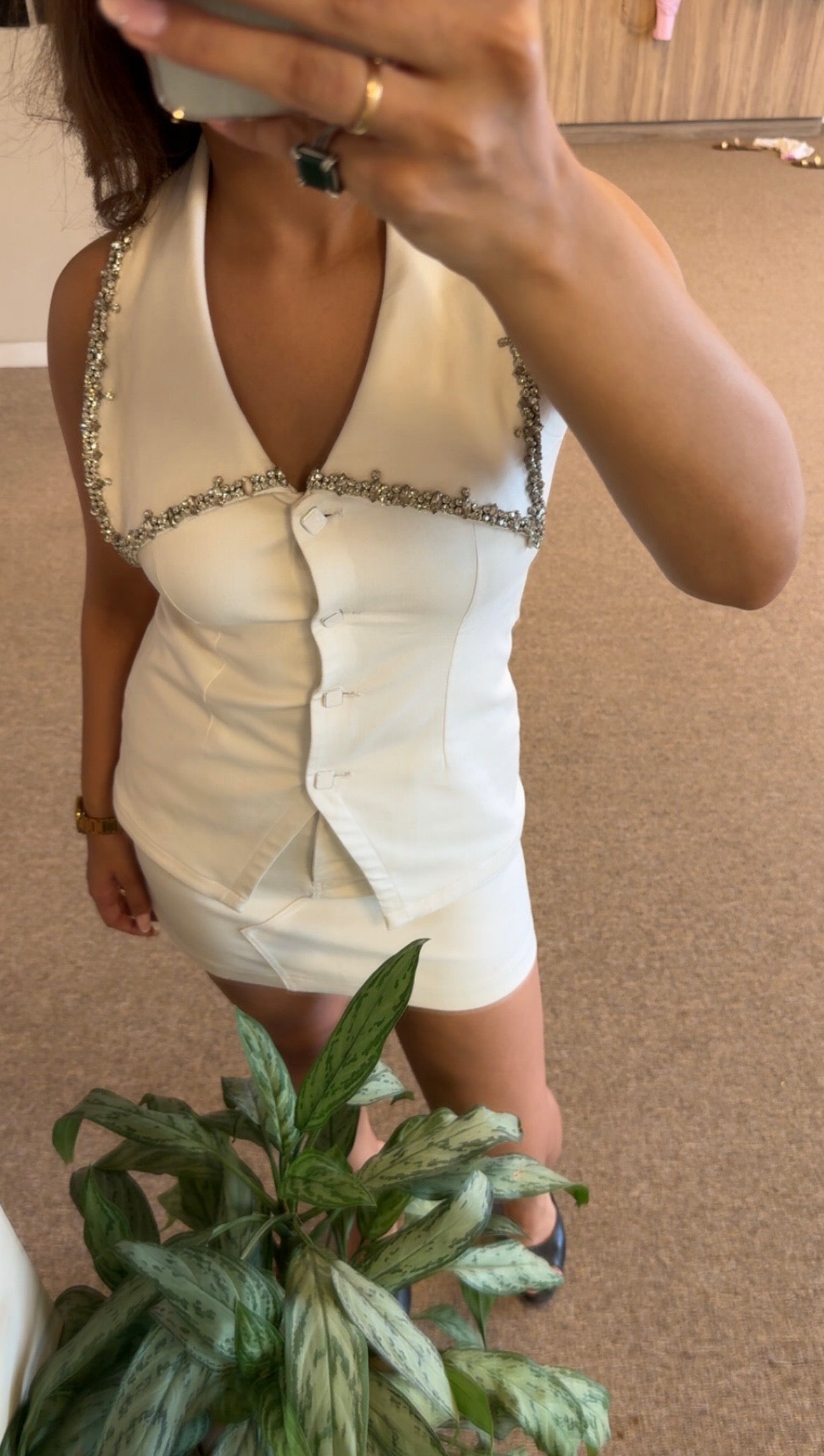 Bijou White Denim Co-ord Set