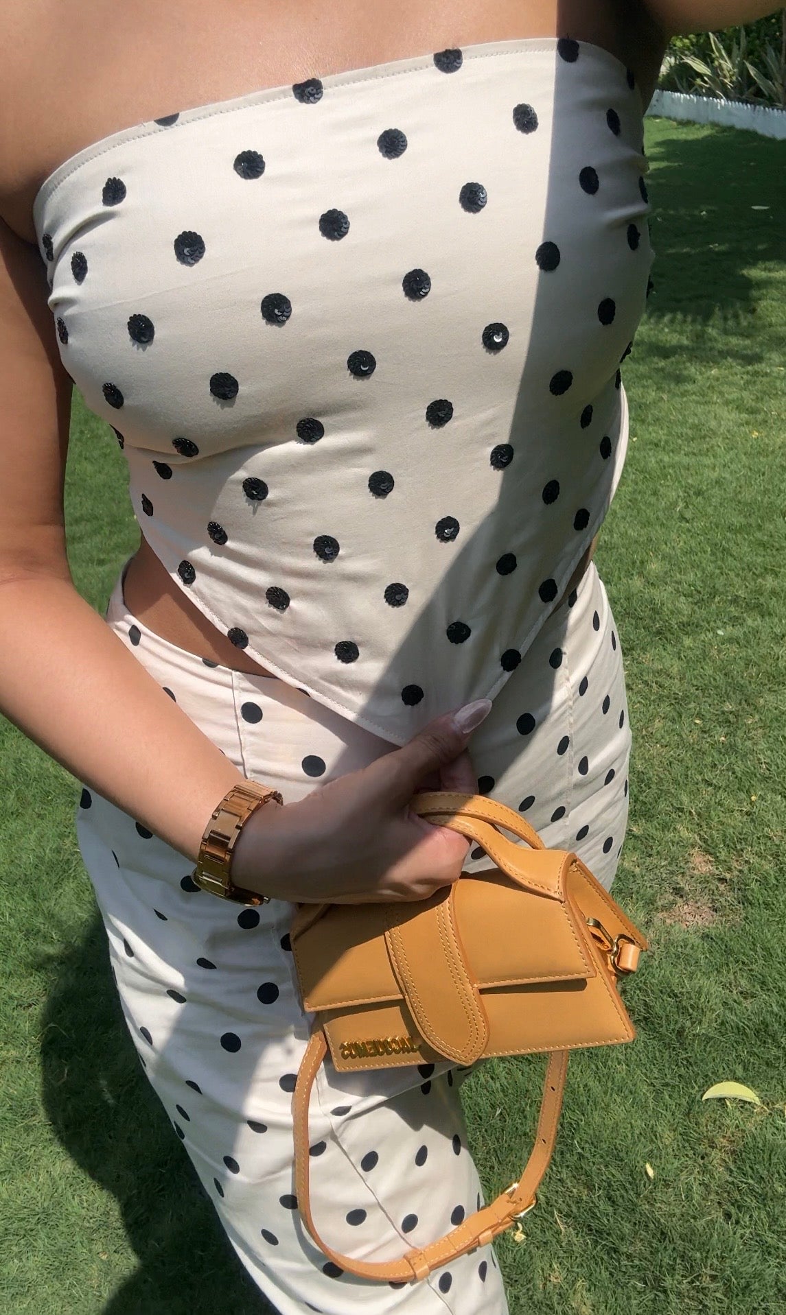 Polka Sequin Bandeau Top
