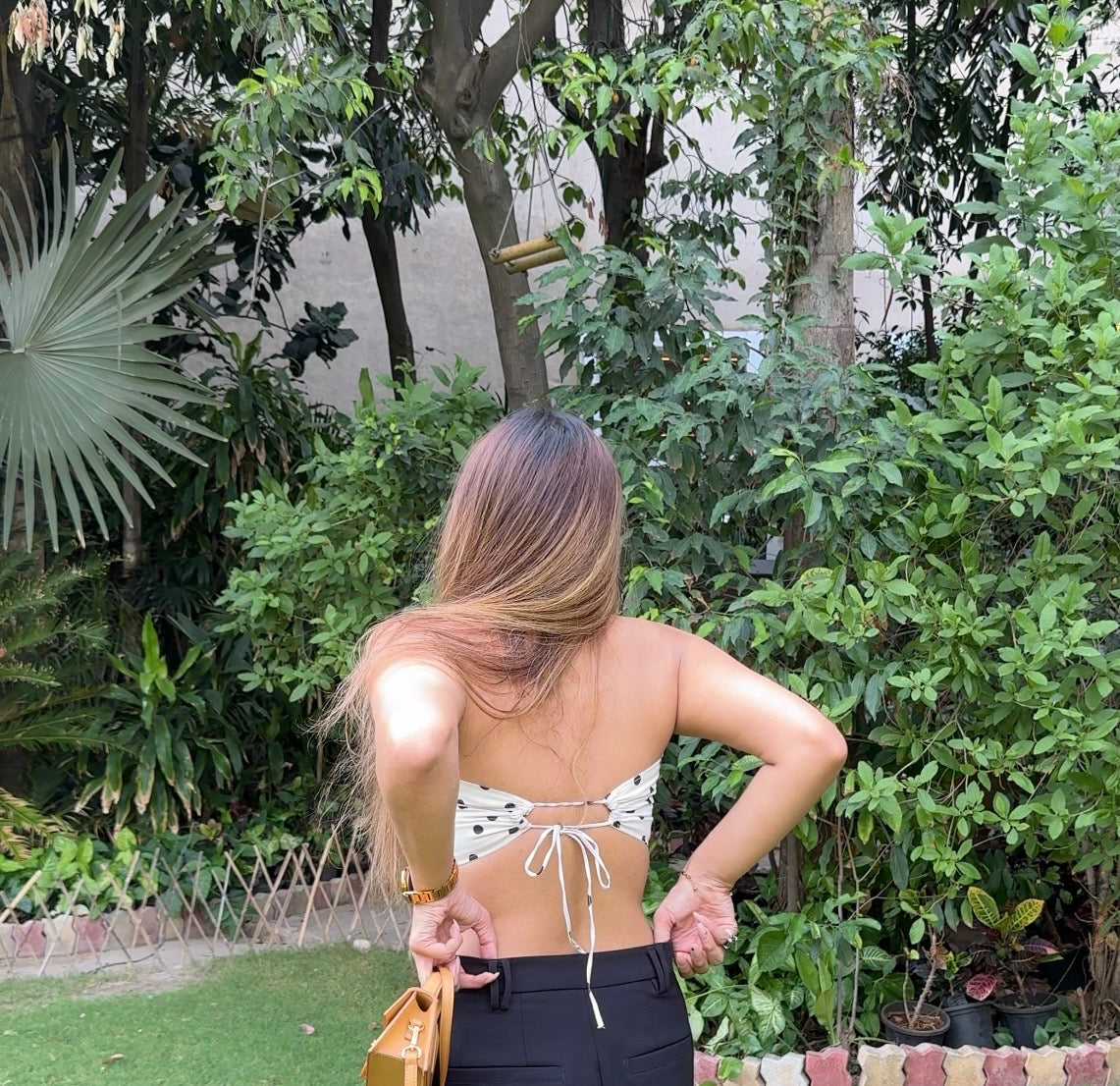 Polka Sequin Bandeau Top