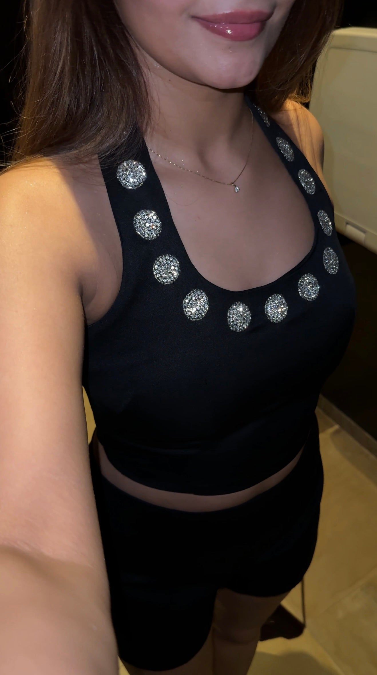 Polka Bling Halter Top